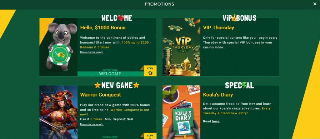 Fair Go Casino promotions bonus