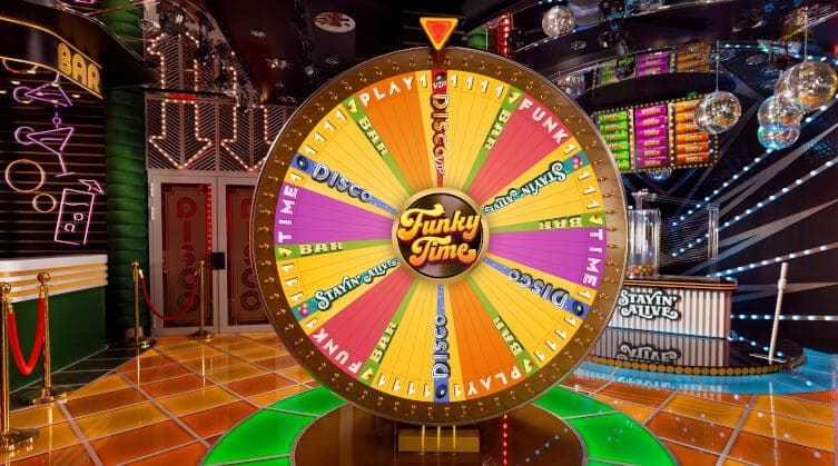 wheel funky time live game
